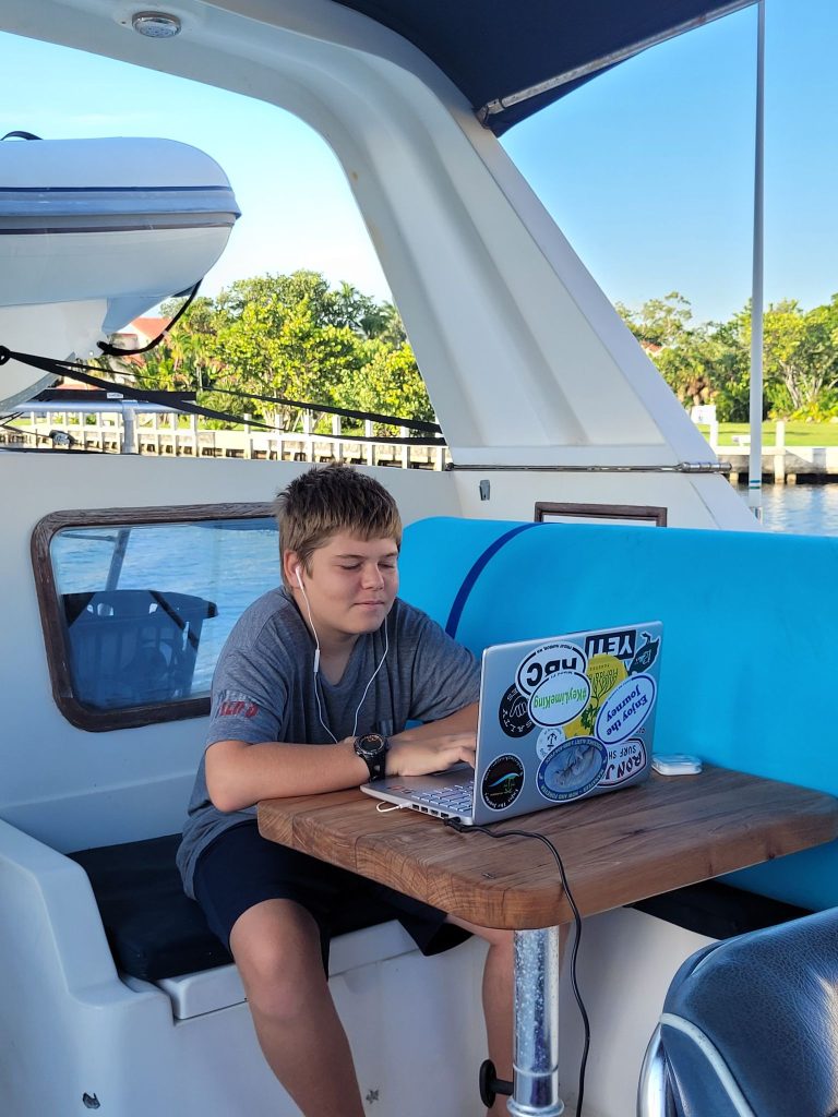 Carter Doing his Acellus - Power Homeschool