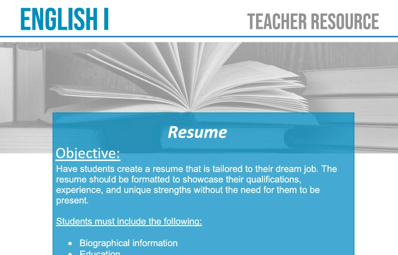 English I parent guide