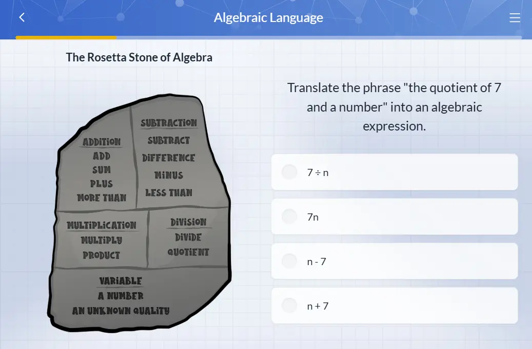 practice_problems_algebraic_language algebra 1 lessons