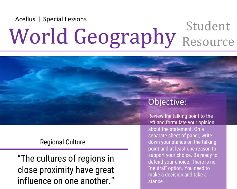 world geography worksheets